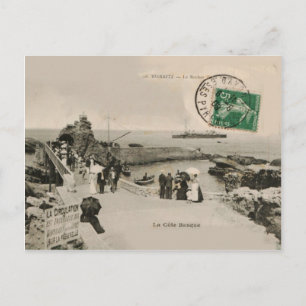 La Côte Basque BIARRITZ La Rocher replica 1909 Postcard