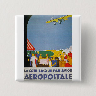 La Cote Basque Par Avion 15 Cm Square Badge
