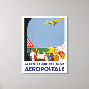 La Cote Basque Par Avion Canvas Print
