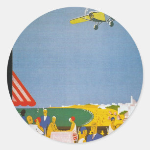 La Cote Basque Par Avion Classic Round Sticker