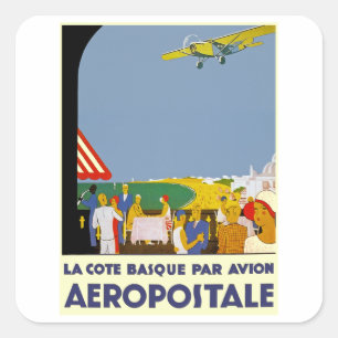 La Cote Basque Par Avion Square Sticker