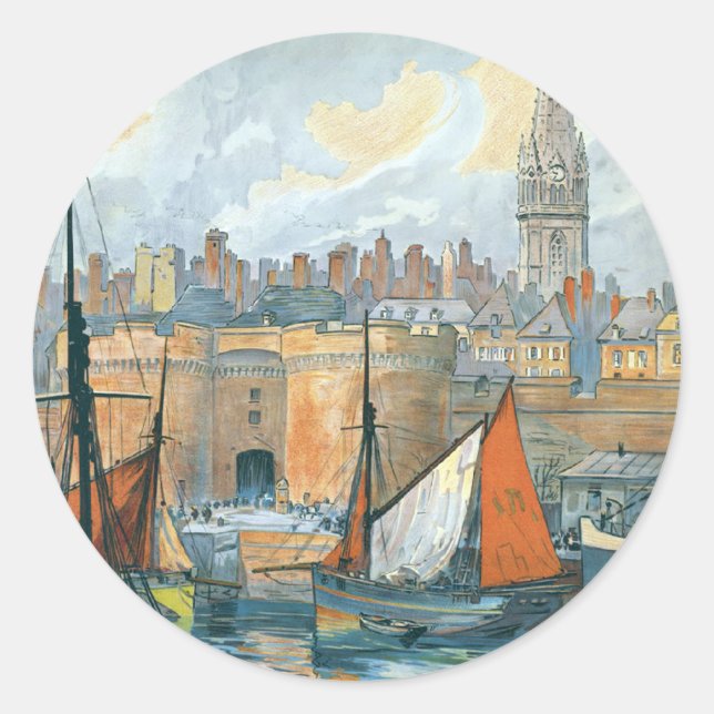 La Côte d' Émeraude Classic Round Sticker (Front)