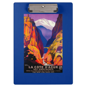 La Cote D'Azur Vintage PosterEurope 2 Clipboard