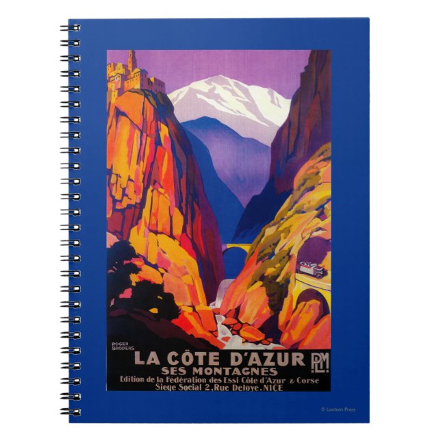 La Cote D'Azur Vintage PosterEurope 2 Notebook (Front)