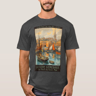 La Cote dx27Emeraude Port of Saint Malo Vintage Fr T-Shirt