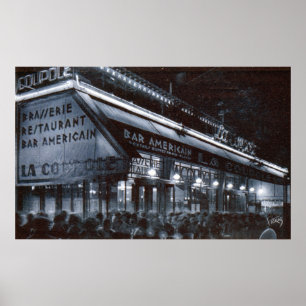 La Coupole, Paris at Night Vintage Poster