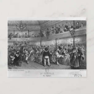 La Courtille, popular dance, engraved by Yves Postcard