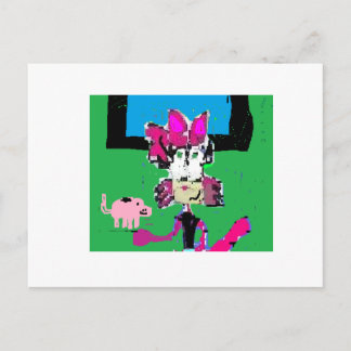 LA Critter Cici the Cat get rich idea Postcard