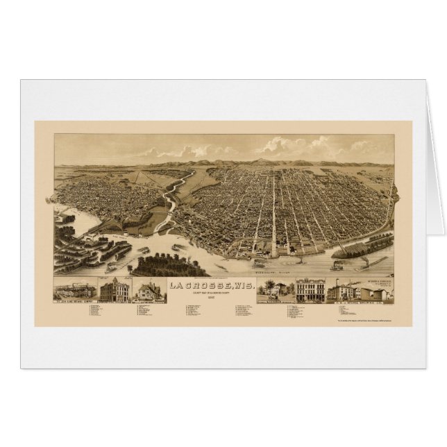 La Crosse, WI Panoramic Map -1887 (Front Horizontal)