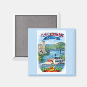 La Crosse, WI Scenic Wisconsin Postcard Magnet