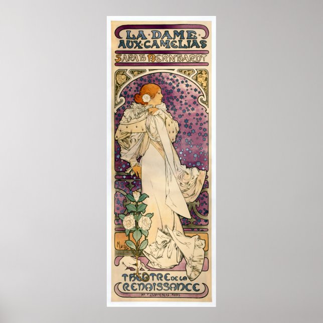 La Dame aux Camélias by Alfons Mucha (1896) Poster (Front)