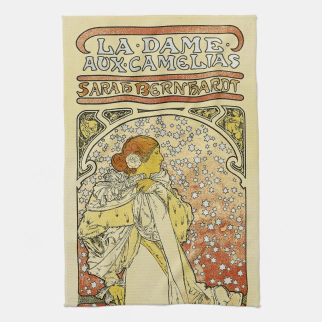 La Dame aux Camelias Tea Towel (Vertical)