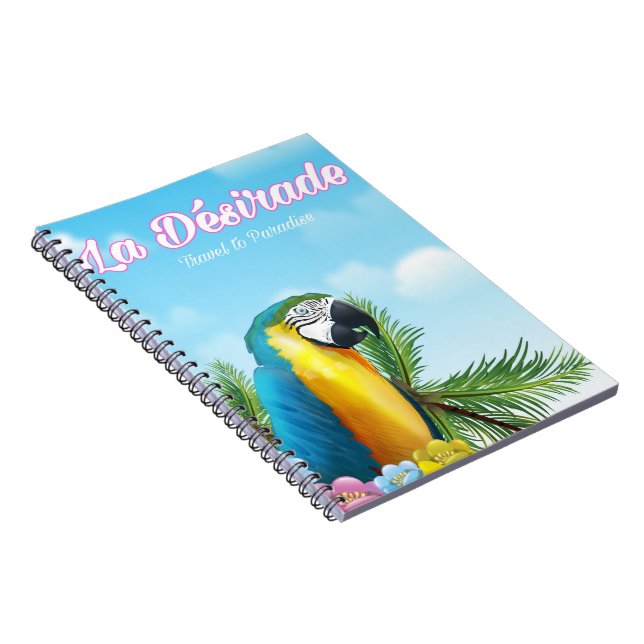 La Désirade Parrot travel poster Notebook (Right Side)