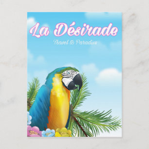 La Désirade Parrot travel poster Postcard