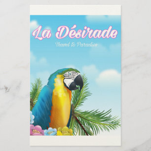La Désirade Parrot travel poster Stationery