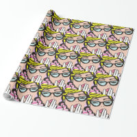 La-Di-Da Lady Pop Art Wrapping Paper