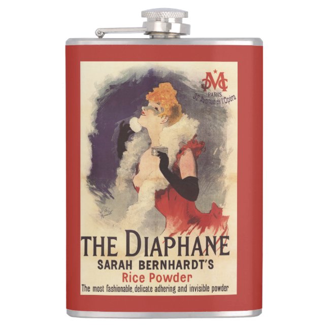 La Diaphane Woman Powdering Face Promo Poster Hip Flask (Front)