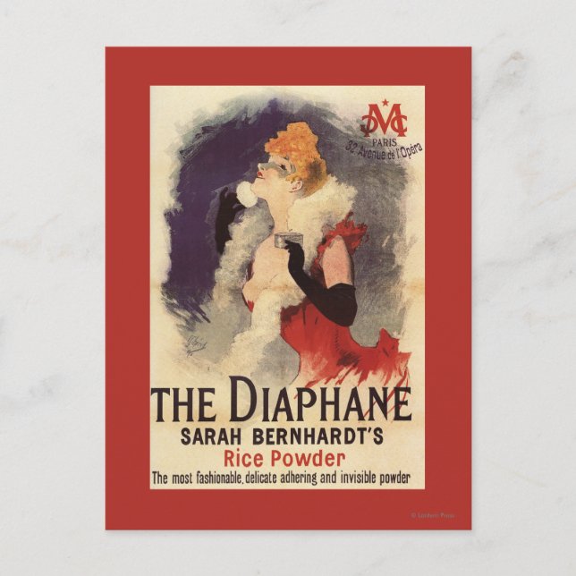 La Diaphane Woman Powdering Face Promo Poster Postcard (Front)