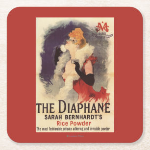 La Diaphane Woman Powdering Face Promo Poster Square Paper Coaster