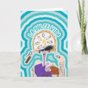 La Dolce Vida Oyster Bike Watercolor Card
