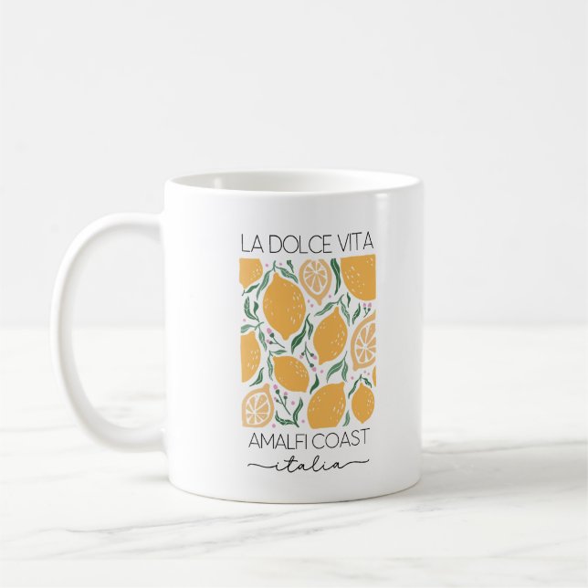 La Dolce Vita Amalfi Coast Italy Lemons Travel Coffee Mug (Left)