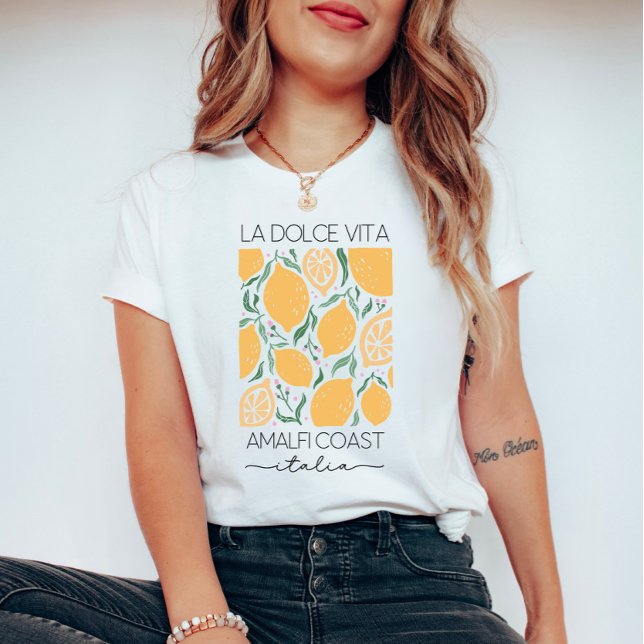 La Dolce Vita Amalfi Coast Italy Lemons Travel T-Shirt (Creator Uploaded)