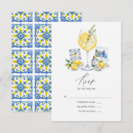 La Dolce Vita Amalfi Coast Limoncello Wedding RSVP Card