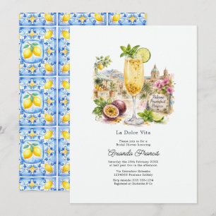 La Dolce Vita Amalfi Coast Prosecco Bridal Shower Invitation