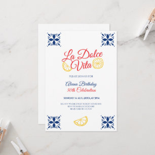 La dolce vita any age birthday invitation