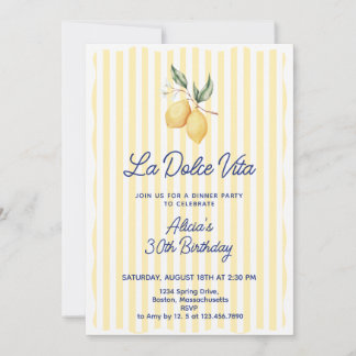 La Dolce Vita (any age) Birthday Party Invitation