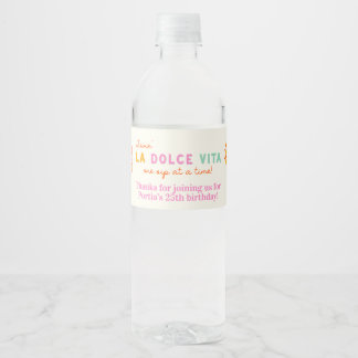 La Dolce Vita Birthday Water Bottle Label