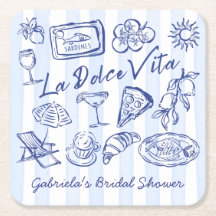 La dolce vita blue Italian bridal shower favours