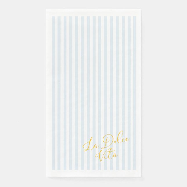 La Dolce Vita Blue Stripes Paper Napkin (Front)