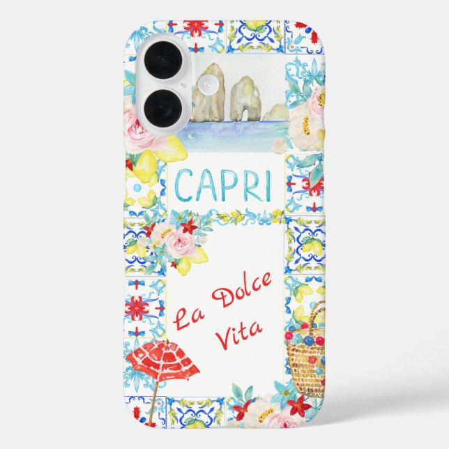 La Dolce Vita Capri Blue Tiles Italian Case-Mate iPhone Case (Back)
