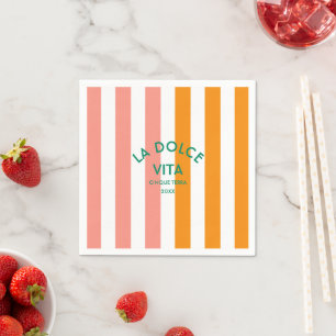 La Dolce Vita Cinque Terra Cabana Stripe Napkin