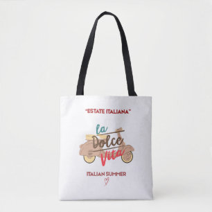 La Dolce Vita Estate Italiana Scooter Luxury Tote Bag