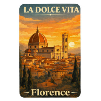 La Dolce Vita - Florance Vintage Travel Poster Magnet