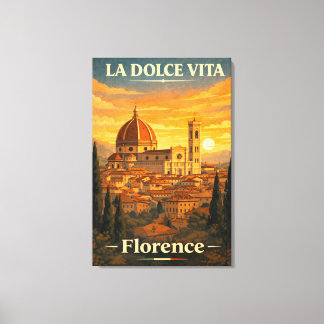La Dolce Vita Florence Vintage Travel Poster Canvas Print