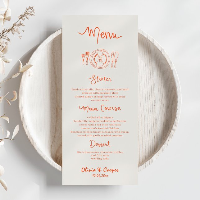 La Dolce Vita Hand Drawn Wedding Menu (Creator Uploaded)