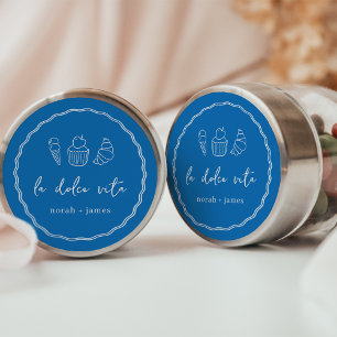 "La Dolce Vita" Handwritten Bridal Shower Classic Round Sticker