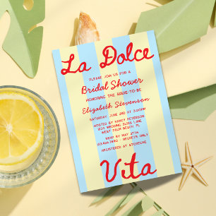 La Dolce Vita Handwritten Bridal Shower Invitation
