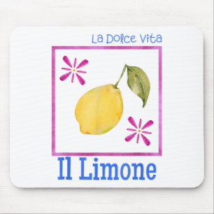 La Dolce Vita Il Limone Tee Italian Lemon Retro Su Mouse Mat