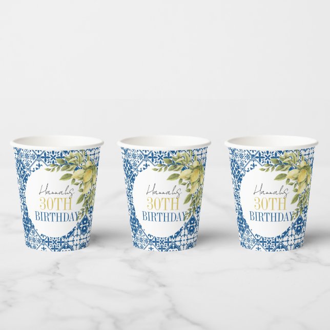 La dolce Vita Italian 30th Birthday disco Paper Cups (Multi)