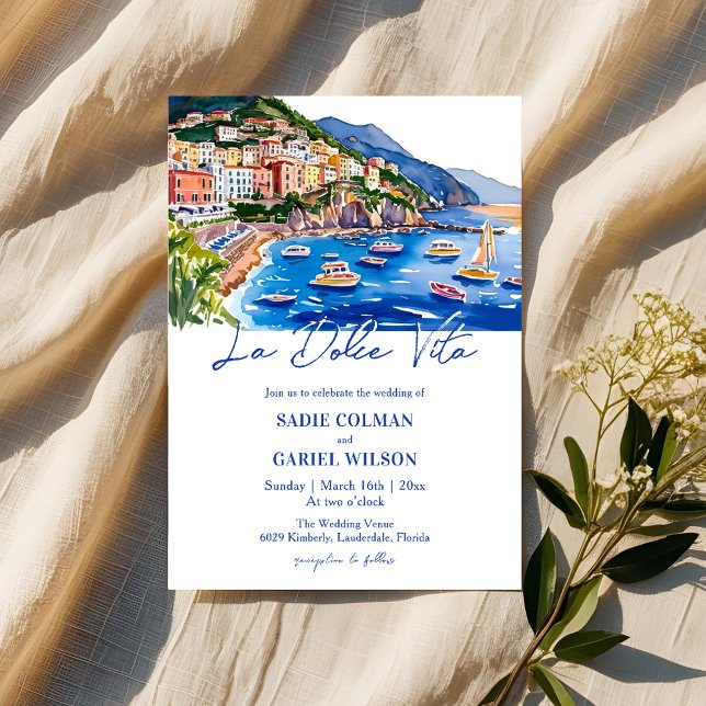 La Dolce Vita Italian Amalfi Coast Wedding   Invitation (Creator Uploaded)