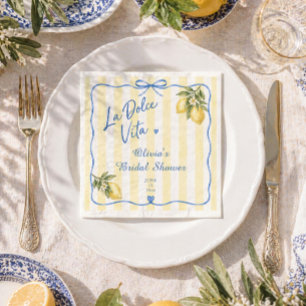 La Dolce Vita Italian Bridal Shower Paper Napkin