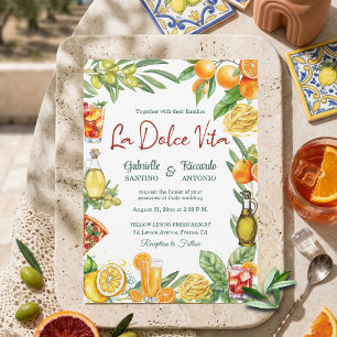 La Dolce Vita Italian Citrus Cocktail Wedding  Invitation