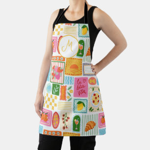 La Dolce Vita Italian French Personalized Colorful Apron