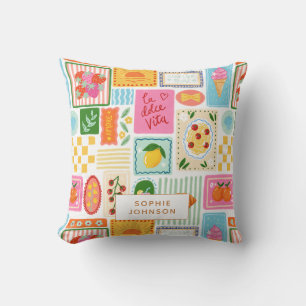La Dolce Vita Italian French Personalized Colorful Cushion