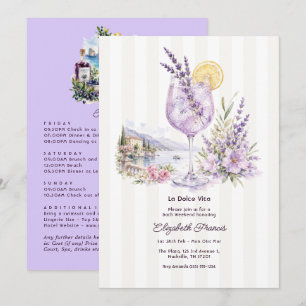 La Dolce Vita Italian Lavender Gin Bach Weekend Invitation
