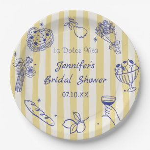 La Dolce Vita Italian Lemon Bridal Shower Paper Plate
